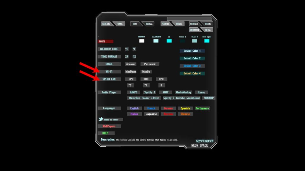 General Configurations And Gmail Setup Neon Space Glass Shards